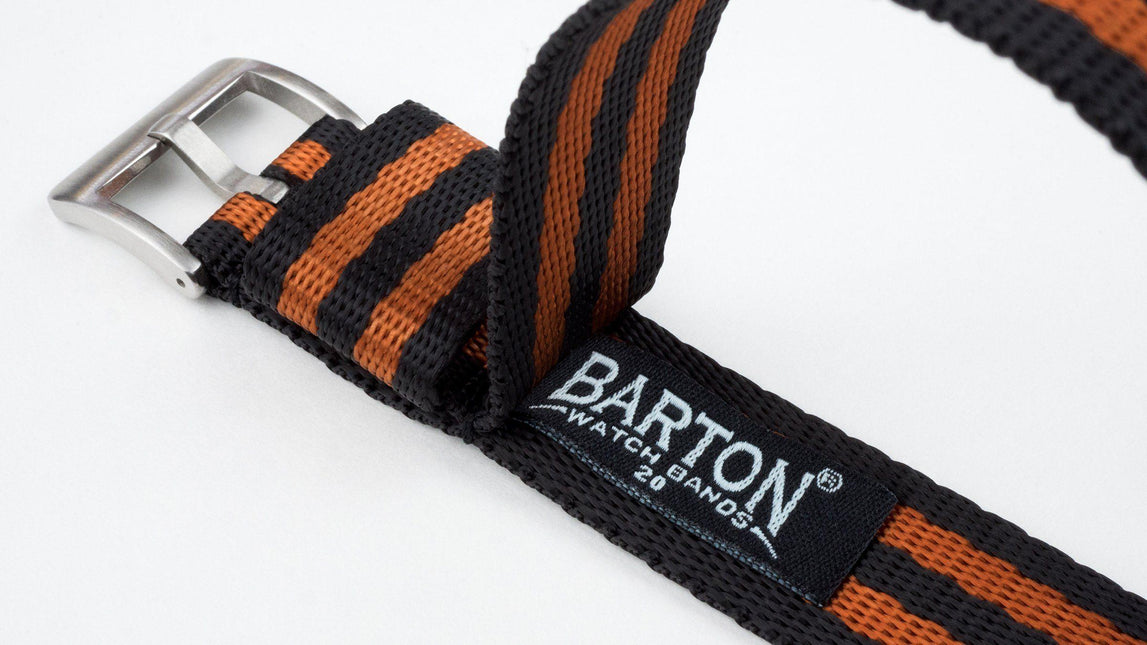 Black & Burnt Orange | Elite Nylon NATO® Style by Barton Watch Bands - Vysn