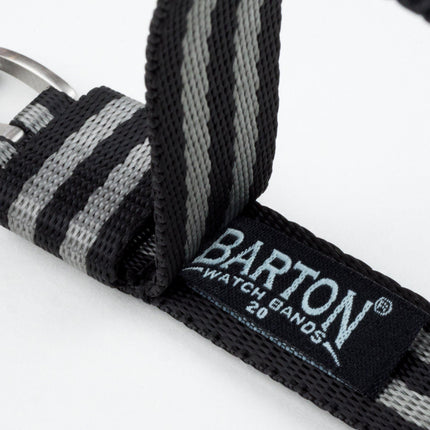 Black & Steel Grey (Bond) | Elite Nylon NATO® Style by Barton Watch Bands - Vysn