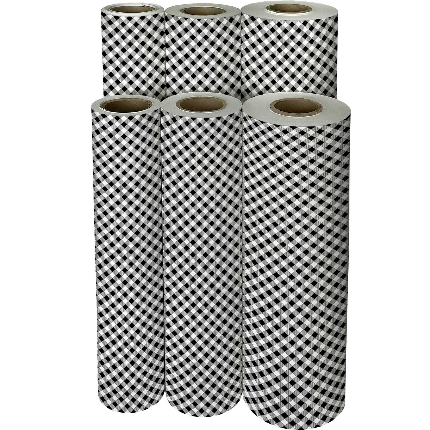 Black Gingham Gift Wrap by Present Paper - Vysn