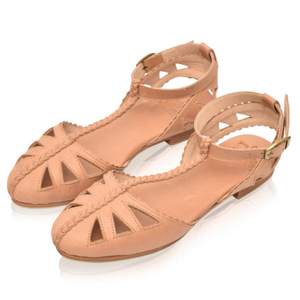 Bounty T-strap Leather Sandals by ELF - Vysn