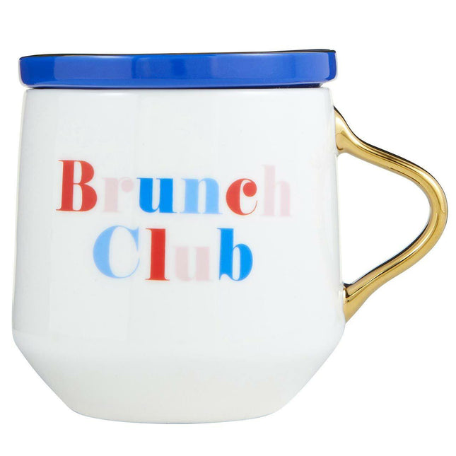Brunch Club Mug & Coaster Lid in Blue by The Bullish Store - Vysn