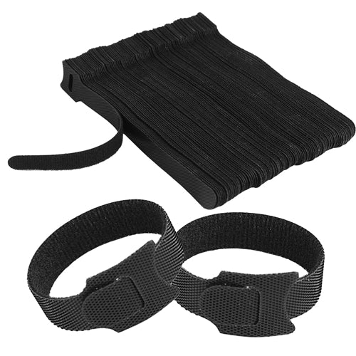100Pcs Reusable Cable Ties 5.66in Cord Organizer Strap Nylon Wire Management Holder Home Office Use - Black