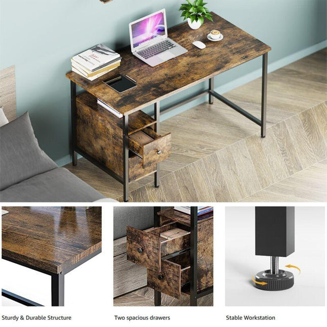 Canyan 47" Computer Desk With 2 Drawers by Plugsus Home Furniture - Vysn