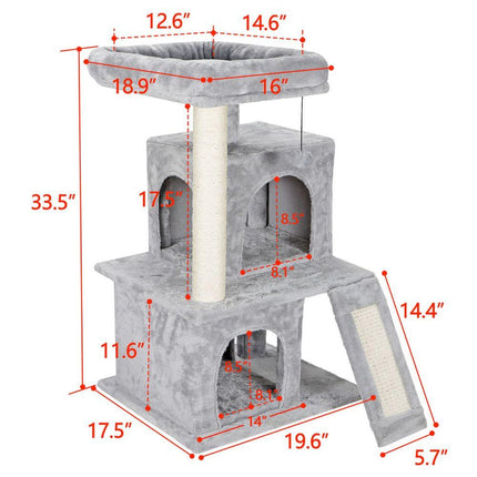 Cat Tree House Scratching Post with Ramp by Onetify - Vysn