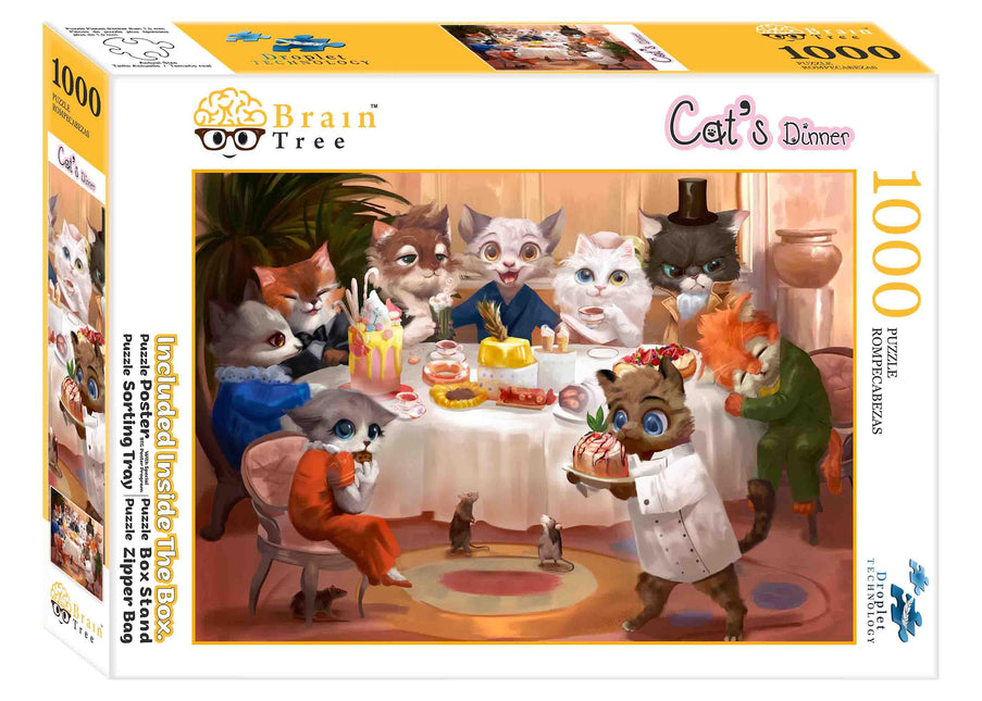 Cats Dinner Jigsaw Puzzles 1000 Piece by Brain Tree Games - Jigsaw Puzzles - Vysn