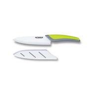 CERAMIC KNIFE: Green+Grey soft touch handle; White Ceramic Blade ... 3" Blade by Peterson Housewares & Artwares - Vysn