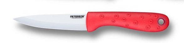 CERAMIC KNIFE: Red soft touch handle; White Ceramic Blade ... 5" Blade by Peterson Housewares & Artwares - Vysn