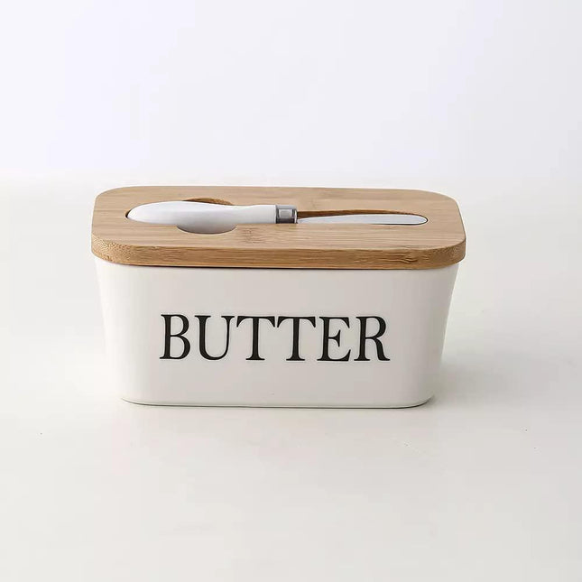 Ceramics Butter Keeper Container, White _ns23 #mkpt4 by Js House - Vysn
