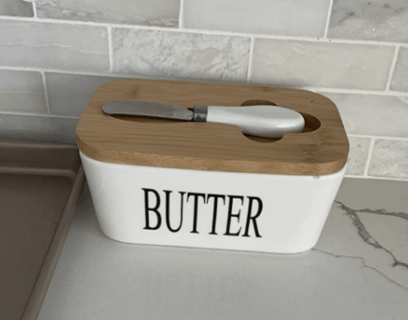 Ceramics Butter Keeper Container, White _ns23 #mkpt4 by Js House - Vysn