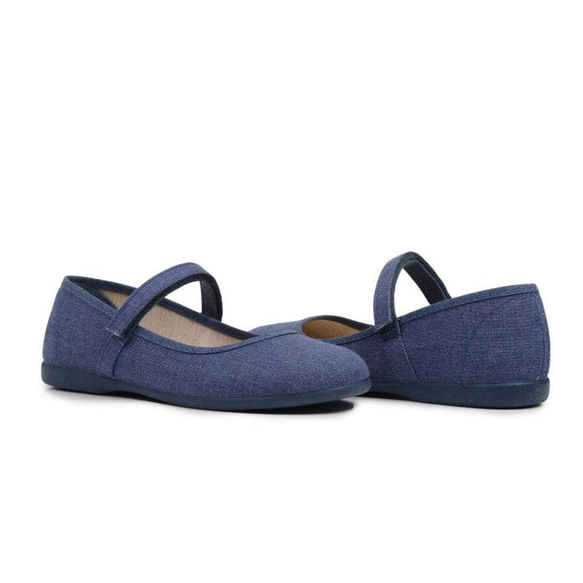 Classic Canvas Mary Janes in Denim Blue by childrenchic - Vysn