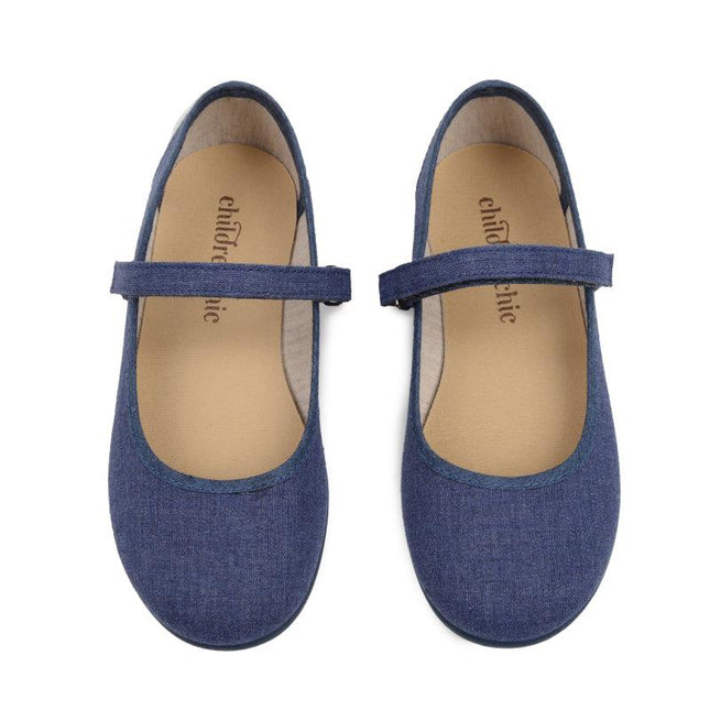 Classic Canvas Mary Janes in Denim Blue by childrenchic - Vysn