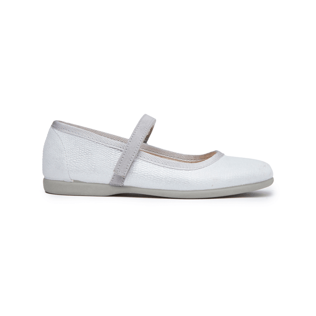 Classic Textured Mary Janes in Silver by childrenchic - Vysn