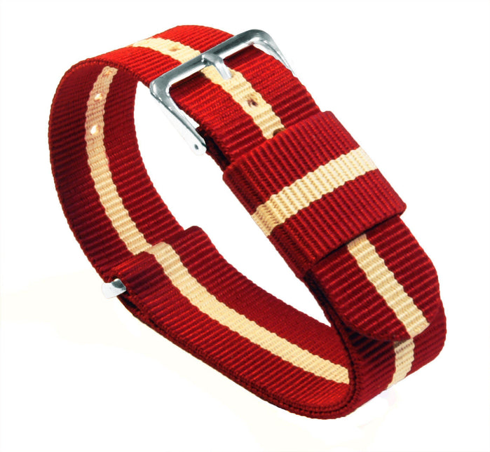 Crimson & Khaki | Nylon NATO® Style by Barton Watch Bands - Vysn