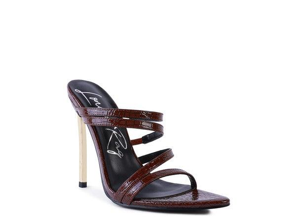 Croc Metal High Heeled Sandals by Blak Wardrob - Vysn