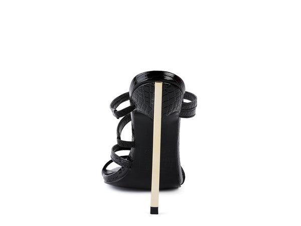 Croc Metal High Heeled Sandals by Blak Wardrob - Vysn