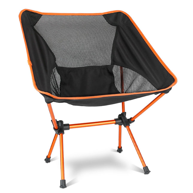 Foldable Camping Chair Collapsible Ultra-light Camping Chai Backpacking Chair For Outdoor Camping Fishing BBQ Beach Picnic - Black