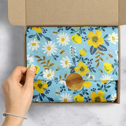 Daisies & Bees 20" x 30" Floral Gift Tissue Paper by Present Paper - Vysn