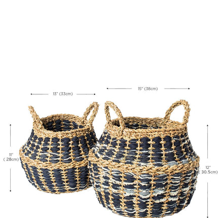 Daya Denim Foldable Basket by KORISSA - Vysn