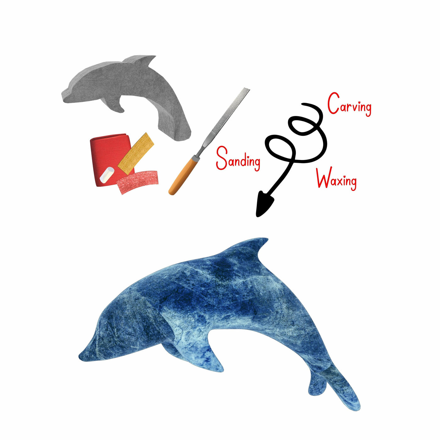 Dolphin Soapstone Carving Kit: Safe and Fun DIY Craft for Kids and Adults by Brain Tree Games - Jigsaw Puzzles - Vysn