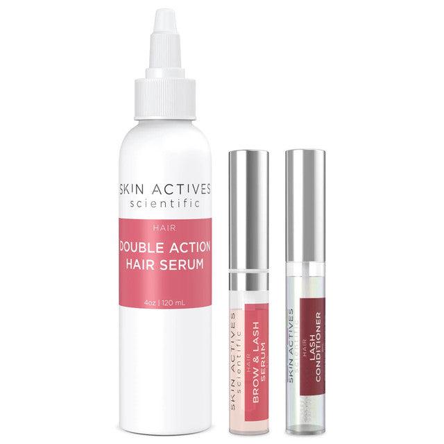 Double Action Hair Serum w/ Brow & Lash Serum and Enhancing Conditioner Set - VYSN