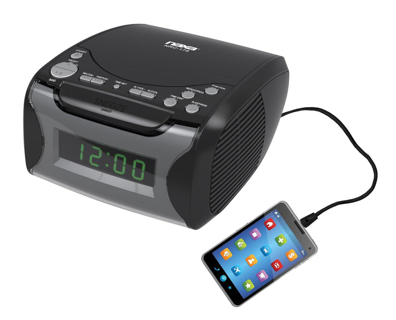 Dual Alarm Clock Radio with CD Player and USB Charge Port - VYSN