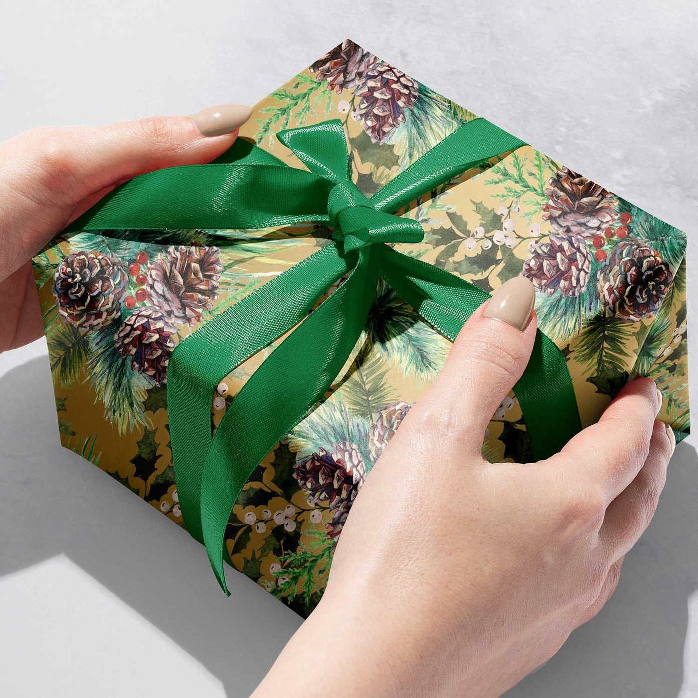 Elegant Pine Christmas Gift Wrap by Present Paper - Vysn