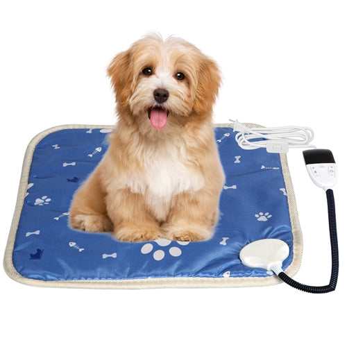 Pet Heating Pad Electric Dog Cat Heating Mat Waterproof Warming Blanket with 86-141℉ Adjustable Temperature 0-12 Timer Digital Display Chewing-resista