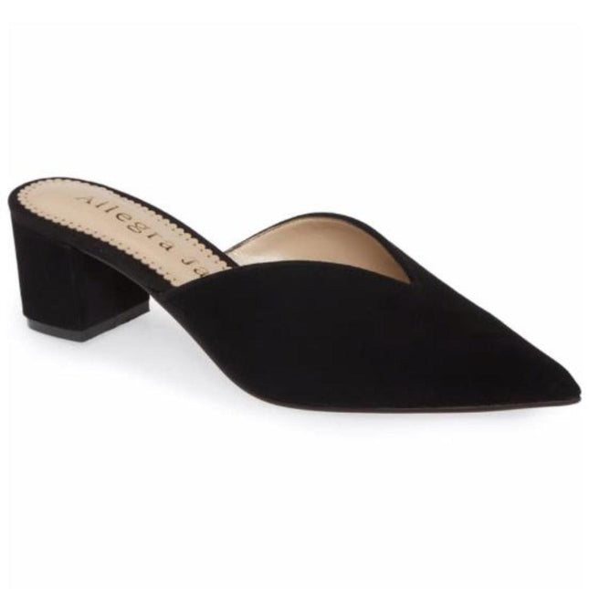 FIONA mule in black suede by Allegra James - Vysn