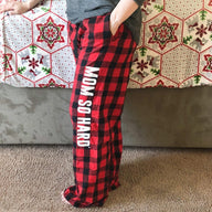 Flannel Mom So Hard Pajama Pants - Buffalo Plaid by Sweetees - Vysn