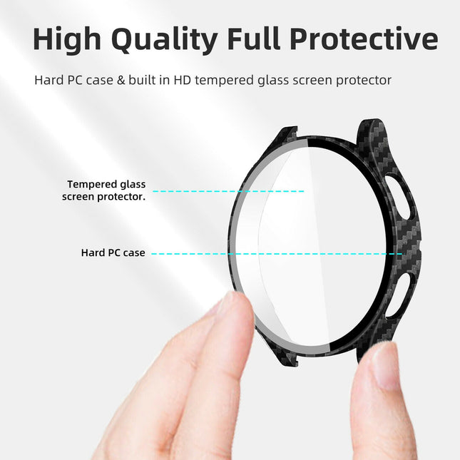 For Samsung Galaxy Watch 4 40/44mm Full Cover Glass Screen Protector Hard Case by Plugsus Home Furniture