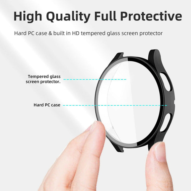 For Samsung Galaxy Watch 4 40/44mm Full Cover Glass Screen Protector Hard Case by Plugsus Home Furniture - Vysn