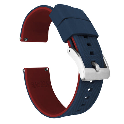 Fossil Sport | Elite Silicone | Navy Blue Top / Crimson Red Bottom by Barton Watch Bands - Vysn