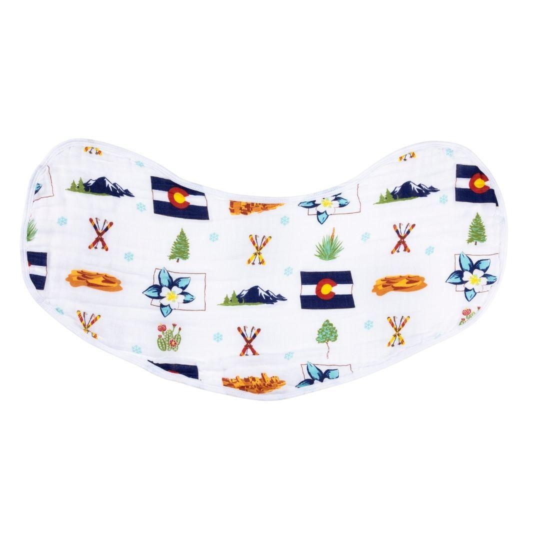 Gift Set: Colorado Baby Muslin Swaddle Blanket and Burp Cloth/Bib Combo by Little Hometown - Vysn