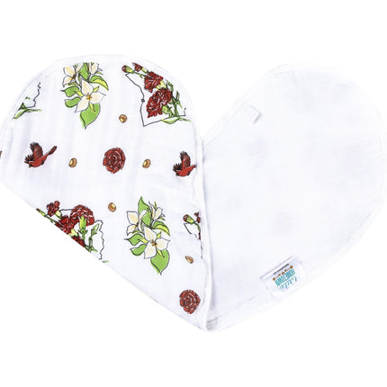 Gift Set: Ohio Baby Muslin Swaddle Receiving Blanket (Floral) and Burp/Bib Combo by Little Hometown - Vysn