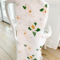Gift Set: Southern Magnolia Baby Muslin Swaddle Blanket and Burp Cloth/Bib Combo by Little Hometown - Vysn