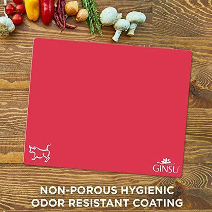 Ginsu Extra Thick 1.2mm Flexible Plastic Cutting Boards: Dishwasher Safe BPA Free Colorful Cutting Mats with Slip Resistant Waffle Back (Set of 4) by Cooler Kitchen - Vysn