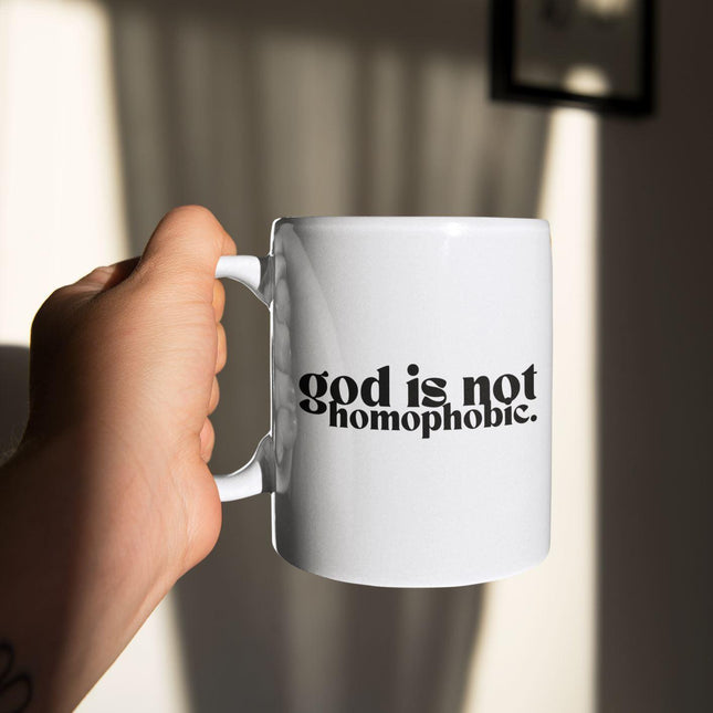 God is Not Homophobic | Mug by The Happy Givers - Vysn