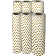 Gold Hearts Wedding Gift Wrap by Present Paper - Vysn