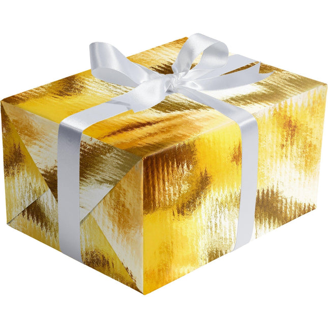 Gold Kraft Ribbed Foil Gift Wrap by Present Paper - Vysn
