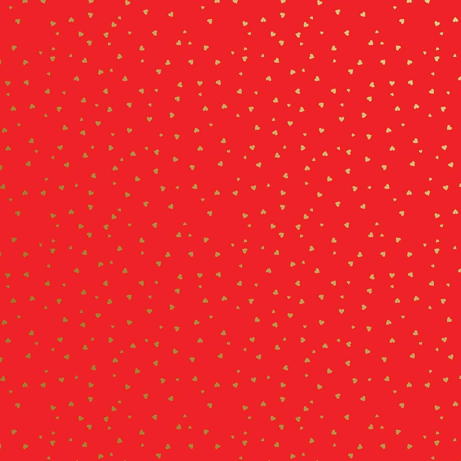 Gold Red Hearts Love Gift Wrap by Present Paper - Vysn