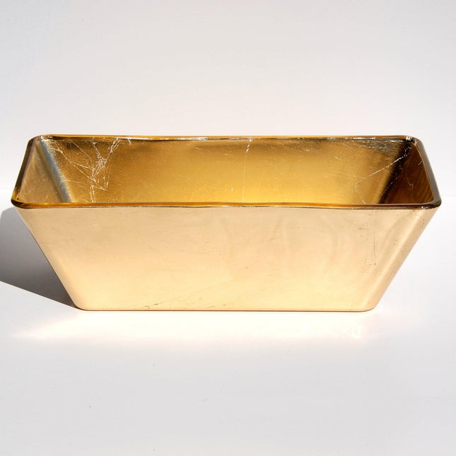 Greek Gold Gilded 13" Rectangular Bowl by Blak Hom - Vysn