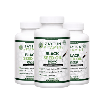 Halal Black Seed Oil Veggie Capsules (3Pack) by Zaytun Vitamins - Vysn