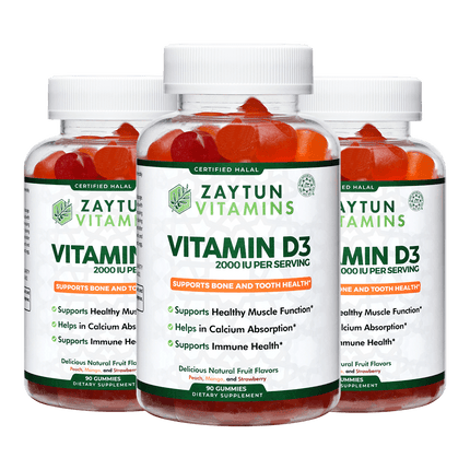 Halal Vitamin D3 2000IU Gummies (3Pack) by Zaytun Vitamins - Vysn