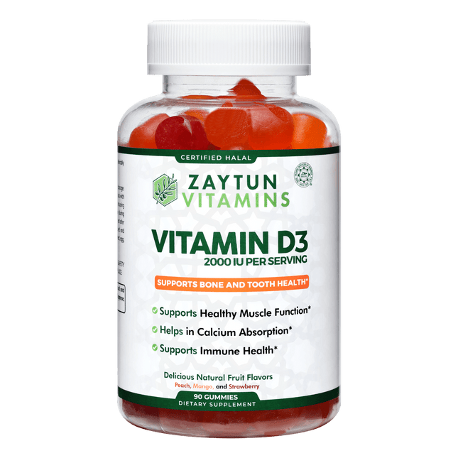 Halal Vitamin D3 2000IU Gummies by Zaytun Vitamins - Vysn