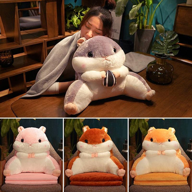 Hammy Plushie/Back Cushion (with Blanket + Hand Warmer) by Subtle Asian Treats - Vysn