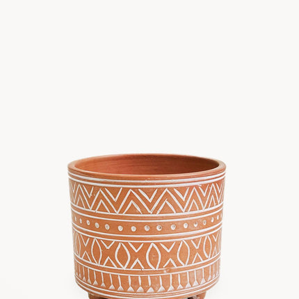 Hand Etched Terracotta Pot - Small by KORISSA - Vysn