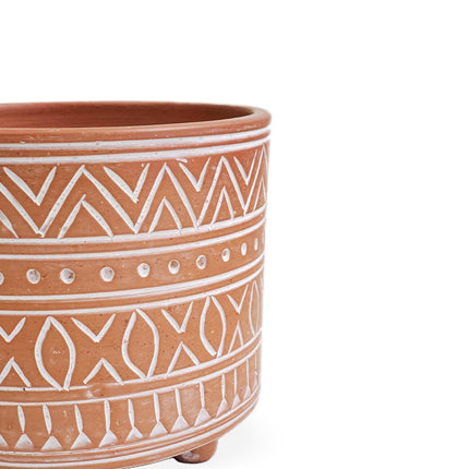Hand Etched Terracotta Pot - Small by KORISSA - Vysn