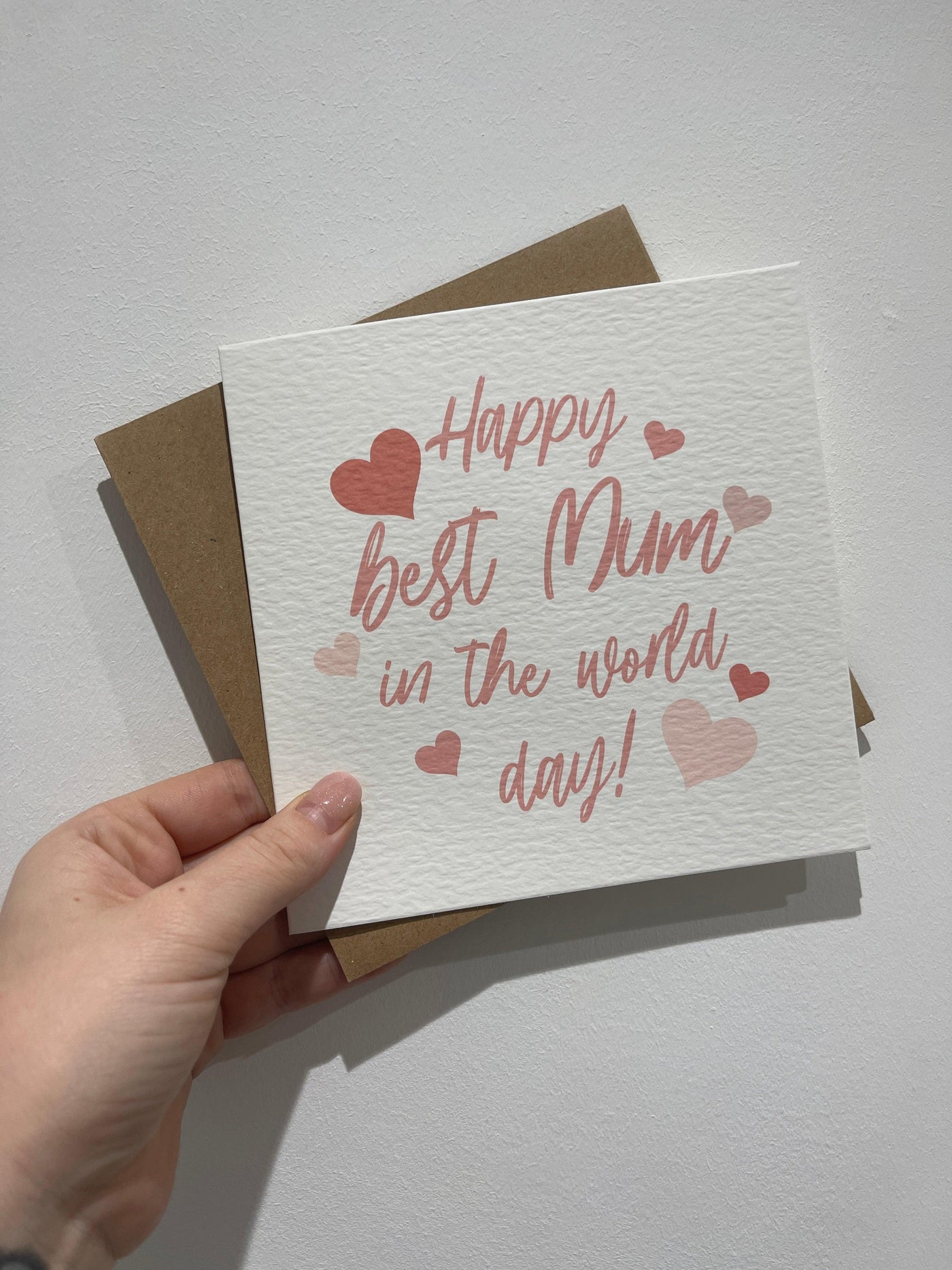 Happy Best Mum In World Mothers Day Cute Funny Humorous Hammered Card & Envelope by WinsterCreations™ Official Store - Vysn