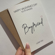 Happy Valentines Girlfriend OR Boyfriend Valentines Day Funny Humorous Hammered Card & Envelope by WinsterCreations™ Official Store - Vysn