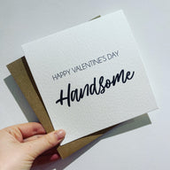 Happy Valentines Handsome Valentines Day Funny Humorous Hammered Card & Envelope by WinsterCreations™ Official Store - Vysn